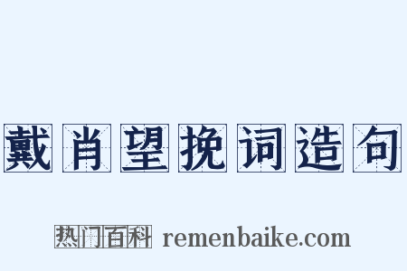 戴肖望挽词造句是什么意思的图片